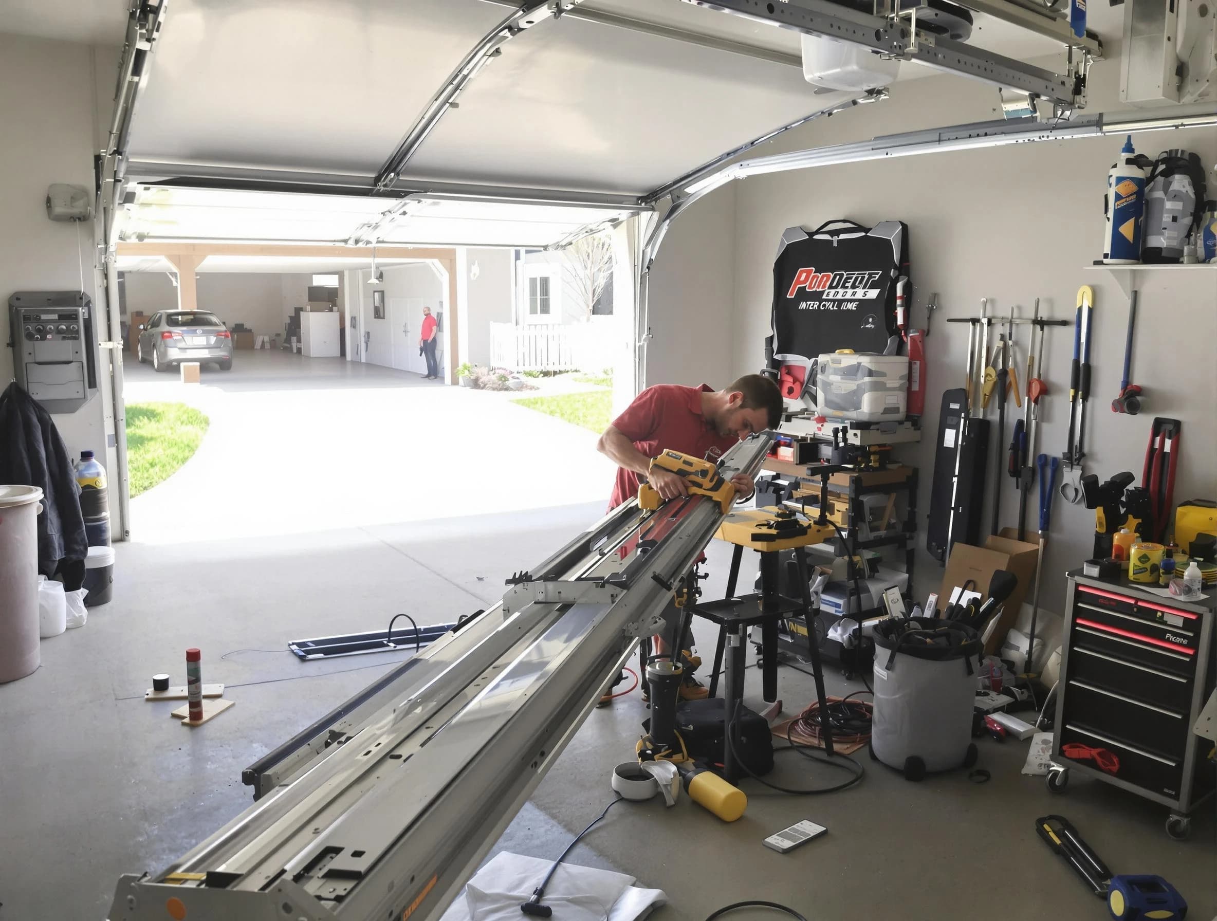 Sandston Garage Door Repair expert performing track repair in Sandston